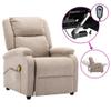 YITHOPI TV Chair Relaxing Chair with Massage Function Electric Massage Recliner Cream Fabric,Ergonomic Lounge Holder/Side Pockets/Remote Control for Living Room view 2