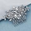 Missgrace Bride Wedding Prom Side Hair Comb Crystal Rhinestones Flower Hair Comb Clips Bridal Hair Accessories Hair Piece for Women and Girls (Silver) view 1