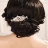Missgrace Bride Wedding Prom Side Hair Comb Crystal Rhinestones Flower Hair Comb Clips Bridal Hair Accessories Hair Piece for Women and Girls (Silver) view 2
