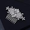 Missgrace Bride Wedding Prom Side Hair Comb Crystal Rhinestones Flower Hair Comb Clips Bridal Hair Accessories Hair Piece for Women and Girls (Silver) view 3