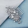 Missgrace Bride Wedding Prom Side Hair Comb Crystal Rhinestones Flower Hair Comb Clips Bridal Hair Accessories Hair Piece for Women and Girls (Silver) view 4