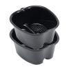 Foot Soaking Bath Basin, Extra Large Foot Soak Bath Tub, Large Foot Bath Tub, Foot Wash Basin Foot Bucket Foot Soaking Tub, Thick Sturdy Plastic Foot Basin for Pedicure and Massage (Black, 2 PCS) view 1