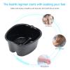 Foot Soaking Bath Basin, Extra Large Foot Soak Bath Tub, Large Foot Bath Tub, Foot Wash Basin Foot Bucket Foot Soaking Tub, Thick Sturdy Plastic Foot Basin for Pedicure and Massage (Black, 2 PCS) view 4