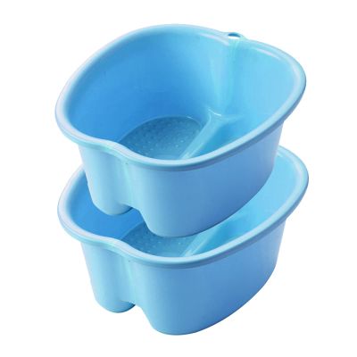 Foot Soaking Bath Basin, Extra Large Foot Soak Bath Tub, Large Foot Bath Tub, Foot Wash Basin Foot Bucket Foot Soaking Tub, Thick Sturdy Plastic Foot Basin for Pedicure and Massage (Blue, 2 PCS)