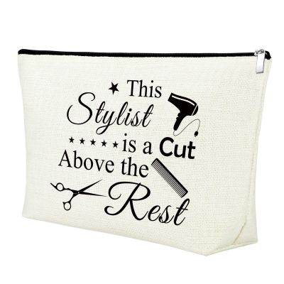 Appreciation Hair Stylist Gifts for Women Makeup Bag Inspirational Graduation Gift for Hairstylist Cosmetic Bag Funny Birthday Christmas Thanksgiving Gifts for Hairdresser Cosmetic Bag Barber Gifts