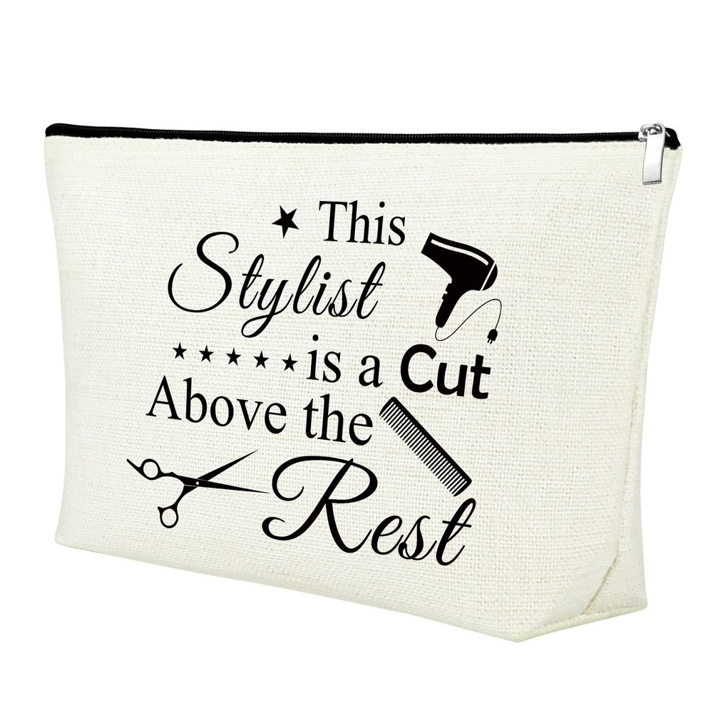 Appreciation Hair Stylist Gifts for Women Makeup Bag Inspirational Graduation Gift for Hairstylist Cosmetic Bag Funny Birthday Christmas Thanksgiving Gifts for Hairdresser Cosmetic Bag Barber Gifts