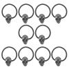 LALAFINA 10 Pcs Metal Skull Hair Ties Punk Gothic Skull Elastic Ponytail Holders Cuff Band Wrap Holder for Women Girls Halloween view 1