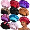 10PCS Satin Bonnets for Women Sleeping, Large Braids Bonnet Wide Band Hair Bonnets view 1