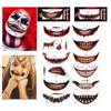 2023 New Halloween Prank Makeup Temporary Tattoo, 12PCS Halloween Clown Horror Mouth Tattoo Stickers, Removable and Realistic Temporary Tattoo Kit, Halloween Masquerade Prank Makeup Props (12pcs) view 1