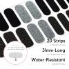 NAILOG Semi Cured Gel Nail Strips (20 Extra Long Stickers/Wraps) | Buy 2 Get 1 UV Lamp| Glossy & Long Lasting Soft Gel Finishing, Black Pearl view 4