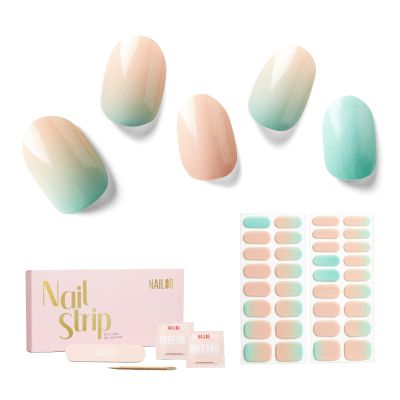 NAILOG Semi Cured Gel Nail Strips 34Pcs Gel Nail Stickers - New Dawn
