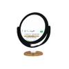 10X Magnfication Vanity Mirror Soft Touch Black with Bamboo Base view 1