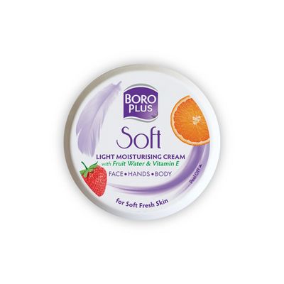 BOROPLUS Light Moisturizing Cream with Vitamin E | Lightweight Moisturizer for Face, Hands & Body | Soothes, Nourishes & Softens Dry Skin | Gives 24-Hour Moisturization | 3.38 Fl Oz (100ml)