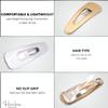 Parcelona French Mini Set of 4 Small Celluloid Acetate Snap Hair Clips No Slip Fashion Durable Styling Women Hair Accessories Girls Snap Hair Barrette, Made in France (Golden-Silver) view 3
