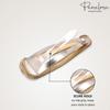 Parcelona French Mini Set of 4 Small Celluloid Acetate Snap Hair Clips No Slip Fashion Durable Styling Women Hair Accessories Girls Snap Hair Barrette, Made in France (Golden-Silver) view 4