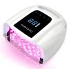PURTATO Professional Rechargeable 96W UV LED Portable Cordless UV Light for Nail Lamp Machine with Removable Stainless Steel Bottom,4 Timer Setting and Smart Sensor Nail Dryer (White) view 1