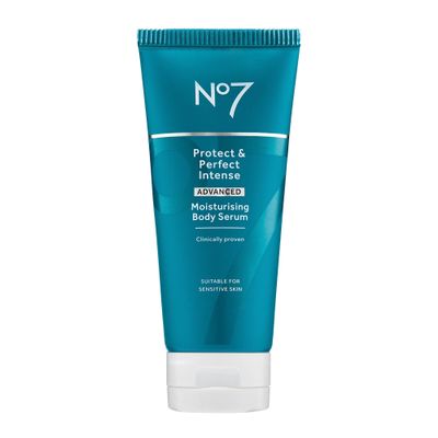 No7 Protect & Perfect Intense Advanced Body Serum - Anti Aging Serum with Hyaluronic Acid & Argan Oil - Collagen Peptide Skin Firming Body Moisturizer (6.7 oz)