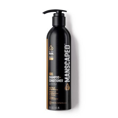 MANSCAPED 2 In 1 Shampoo & Conditioner, UltraPremium Formula Infused with Sea Kelp, Coconut Water, Aloe for Nourishing and Hydrating Hair (16 oz Aluminum Bottle)