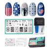 Maniology Stars & Stripes Nail Stamping Starter Kit | Patriotic Nail Art Designs, Flag, Fireworks & Festive Summer DIY Manicures  Includes Stamping Plate, Polish, Top Coat, Stamper & Scraper Card view 1