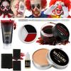 Halloween Scar Wax Kit, Fake Blood Special Effects Stage Coagulated Blood Gel,Fake Wound Molding Modeling Scar Wax with Spatula,SFX Halloween Stage Makeup For Zombie,Clown,Vampire,Goth,Joke view 1