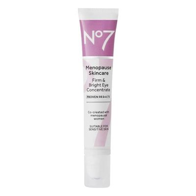 No7 Menopause Skincare Firm & Bright Eye Concentrate - Revitalizing Eye Cream for Dark Circles, Wrinkles & Under Eye Puffiness - Menopause Relief Cooling Roller for Refreshing Tired Eyes (15 ml)