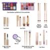 Color Nymph Makeup Gift Set For Teens, Full Kit With Make Up Kits Beginner Makeup Sets with Paper Exquisite Purple Cosmetics Box 2 Eyeshadow Palettes, Mascara, Lipstick, Lipgloss Makeup Set Brushes view 2