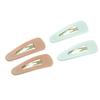 Parcelona French Mini Set of 4 Small Celluloid Acetate Snap Hair Clips No Slip Fashion Durable Styling Women Hair Accessories Girls Snap Hair Barrette, Made in France (Blush Pink-Solid White) view 1