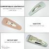 Parcelona French Mini Set of 4 Small Celluloid Acetate Snap Hair Clips No Slip Fashion Durable Styling Women Hair Accessories Girls Snap Hair Barrette, Made in France (Blush Pink-Solid White) view 3