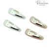 Parcelona French Mini Set of 4 Small Celluloid Acetate Snap Hair Clips No Slip Fashion Durable Styling Women Hair Accessories Girls Snap Hair Barrette, Made in France (Blush Pink-Solid White) view 4