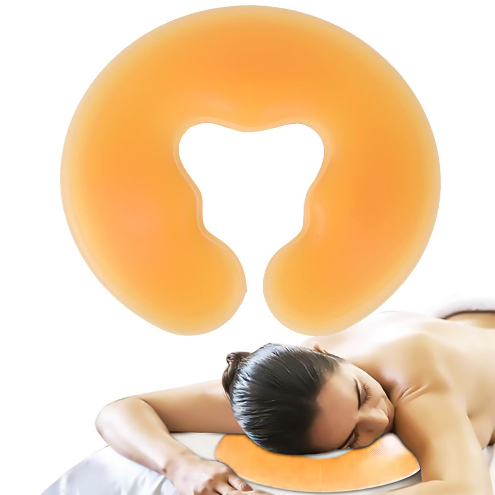 Dioche Silicone Face Cushion for Massage Table, Gel Face Pad, Soft Massage Face Relax Pillow, Silicone SPA Beauty Salon Skin Care Head Cushion Pad