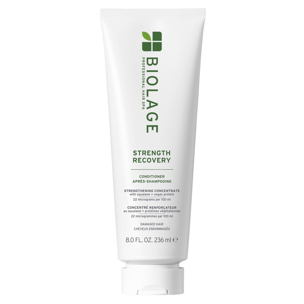 Biolage Strength Recovery Conditioner - Moisturizes & Strengthens Damaged Hair, Softness & Shine, Hydrates and Repairs Damaged Hair, With Olive Squalane & Vegan Proteins, Paraben-Free, Vegan, 8 Fl Oz