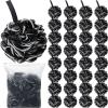 Shellwei 32 Pcs Bath Sponge Shower Loofahs Bulk 60 g Charcoal Body Shower Sponge Large Mesh Puff Soft Scrubber for Men and Women Exfoliating Pouf Balls with Bathing Accessories(Black White) view 1