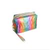 7" Iridescent Rectangle Cosmetic Pouch w/Zipper Closure (Rainbow) view 1