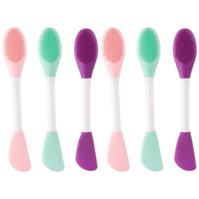 FRCOLOR 6pcs Double Silicone Face Cleaning Brush Manual Facial Cleansing Tool for Skin Care Mint and Facial Cleaner
