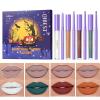 BANGFENG 8Pcs Matte Liquid Lipstick and Lip Liner Set White Black Blue Halloween Cosplay Makeup Waterproof Non-Stick Cup Not Fade Liquid Lipliner Lip Gloss Make Up Gift Set (Set B) view 1