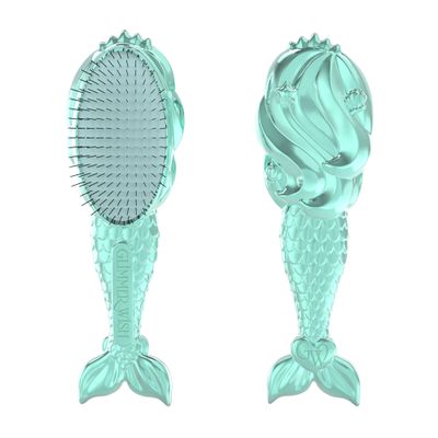 Glimmer Wish Mermaid Detangling Hair Brush for Kids - Anti Frizz and Anti Static - Soft and Long Bristles to Detangle With Ease - Gentle on Hair Kids Hair Brush