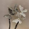 AKOAK 1 Pack Crystal Butterfly Lazy Curlers, Sparkly and Dexterous Female Hair Accessories -DIY Twirling Bun Accessories for Female Girls' Hair (White Silver) view 3