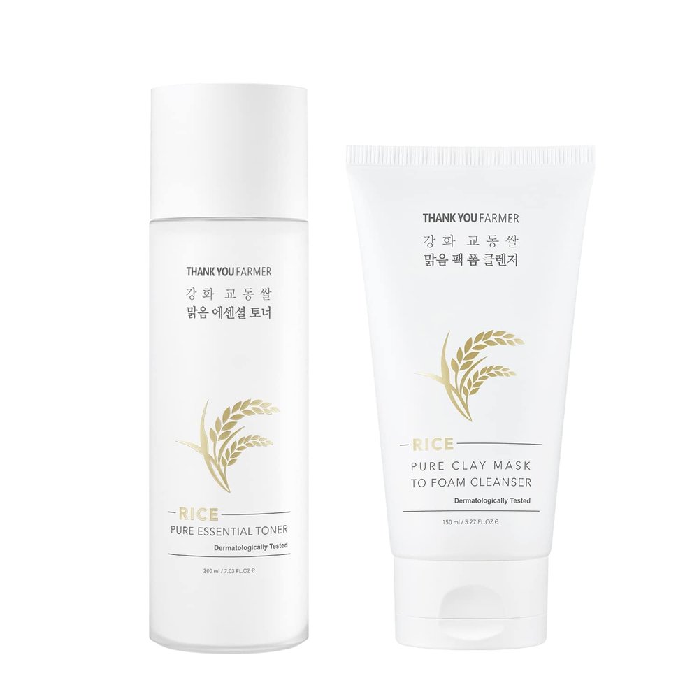 Rice Pure [Essential Toner + Clay Mask Foam Cleanser] Bundle