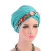Agate Diamond Necklace Head Scarf Cap Bali Yarn Wrap Head Scarf Cap African Scarf Turban 1piece by MSB Fabric Color 1608 view 2