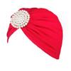 African Ladies Hat White Large Pearl Disc Drill Turban Hat Headwear African Headwrap Caps Hijab - 1piece by MSB Fabric Color 1476 view 4