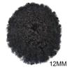 Afro Curly Toupee for Black Men Kinky Curly PU Injected Mens Toupee 8X10" Ultra Thin Skin Men Hairpiece Brazilian Human Hair Units Replacement System for African American Men (12mm afro wave, 1B# OFF BLACK) view 2