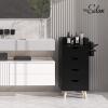 OmySalon 4 -Layer Salon Storage Cabinet,Beauty Barber Salon Styling Station Organizer Equipment,Hair Stylist Station Set with 2 Hair Dryer Holders4 Drawers and Raised Table Legs, Black view 2