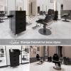 OmySalon 4 -Layer Salon Storage Cabinet,Beauty Barber Salon Styling Station Organizer Equipment,Hair Stylist Station Set with 2 Hair Dryer Holders4 Drawers and Raised Table Legs, Black view 4