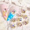 60 Pcs Mixed Color Bear Nail Charms Rhinestones 3D Shiny Cute Bear Shape Crystals Nail Gems Diamonds Bowtie Nail Charms for Women Girl DIY Decoration with Storage Box view 1