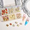 60 Pcs Mixed Color Bear Nail Charms Rhinestones 3D Shiny Cute Bear Shape Crystals Nail Gems Diamonds Bowtie Nail Charms for Women Girl DIY Decoration with Storage Box view 2