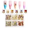 60 Pcs Mixed Color Bear Nail Charms Rhinestones 3D Shiny Cute Bear Shape Crystals Nail Gems Diamonds Bowtie Nail Charms for Women Girl DIY Decoration with Storage Box view 3