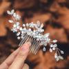 Casdre Crystal Bride Wedding Hair Comb Rhinestone Bridal Hair Piece Flower Hair Accessories for Women and Girls (B Silver) view 2