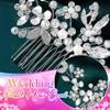 Casdre Crystal Bride Wedding Hair Comb Rhinestone Bridal Hair Piece Flower Hair Accessories for Women and Girls (B Silver) view 4