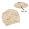 Elastic Pleated Sleep Cap Bonnet Hair Wrap Cover Soft Slouchy Sleeping Beanie Night Cap for Women Men Hair Protection Beige view 4
