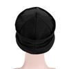 Elastic Pleated Sleep Cap Bonnet Hair Wrap Cover Soft Slouchy Sleeping Beanie Night Cap for Women Men Hair Protection Black view 2